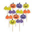 Little Birdie Halloween Cupcake Topper - Spooky BAT & Jack-O-Lantern, 12 pc