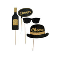 Little Birdie New Year Photo Props- Cheers, 4pc