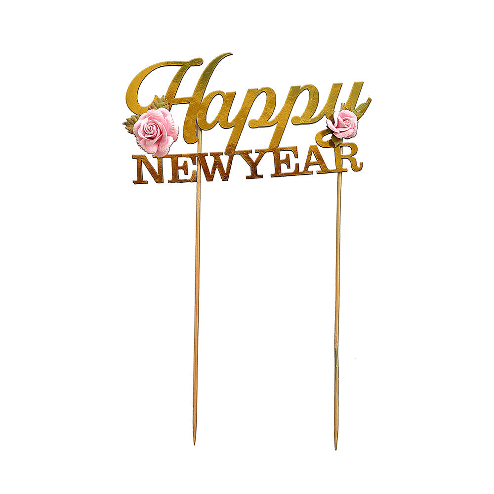 Little Birdie Happy New Year Cake Topper- 1pc