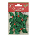 Little Birdie Christmas Accents - Glitter Holly Jolly, 12 pc