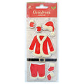 Christmas Stickers - Glitter Santa Outfit, 8Pc
