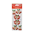 Little Birdie Christmas Stickers - Burlap Bells, 6pc