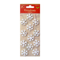 Little Birdie Christmas Stickers - 3D Mini Glitter Snowflakes, 12 pc