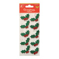 Little Birdie Christmas Stickers - Holly Berry, 10pc