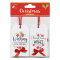 Little Birdie Christmas Wishes Printed Tags, 4 pc