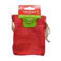 Little Birdie Burlap Drawstring Bag - 3.5'' X 4.5'', Red,  2pc