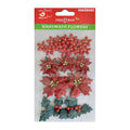 Little Birdie Christmas Holly and Poinsettia- 28pc