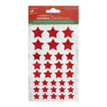 Christmas Glitter Sticker Stickers Stars Red 33pcs