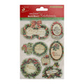 Christmas  Vintage wreaths Emb Holiday elements 7pcs PBCI
