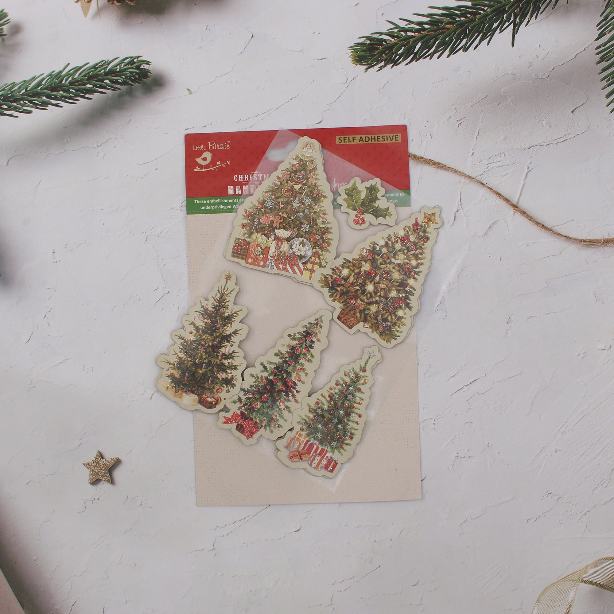 Christmas  Vintage Tree 6pcs PBCI