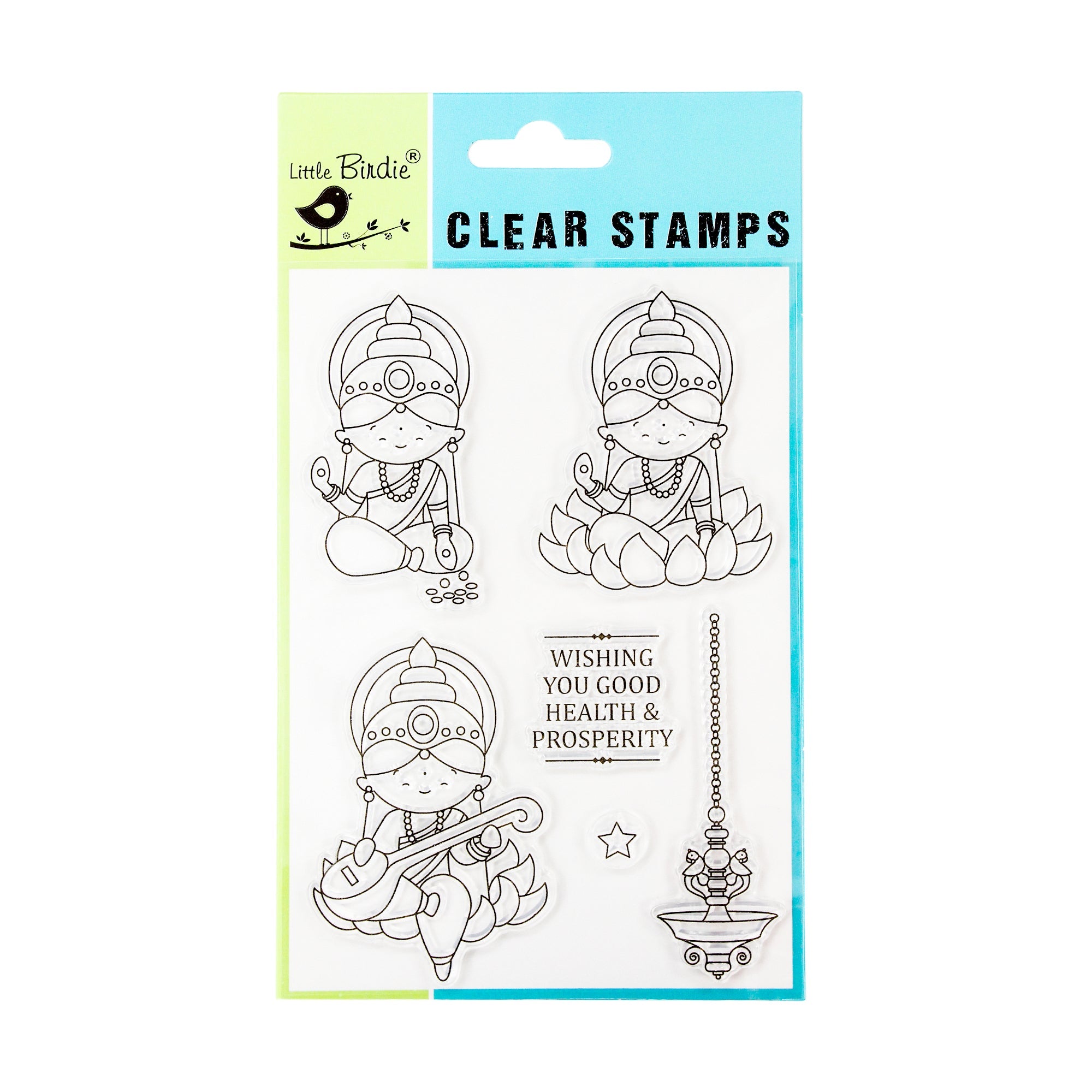 Little Birdie Clear Stamps - Good Wishes, 4 X 6, 6Pc