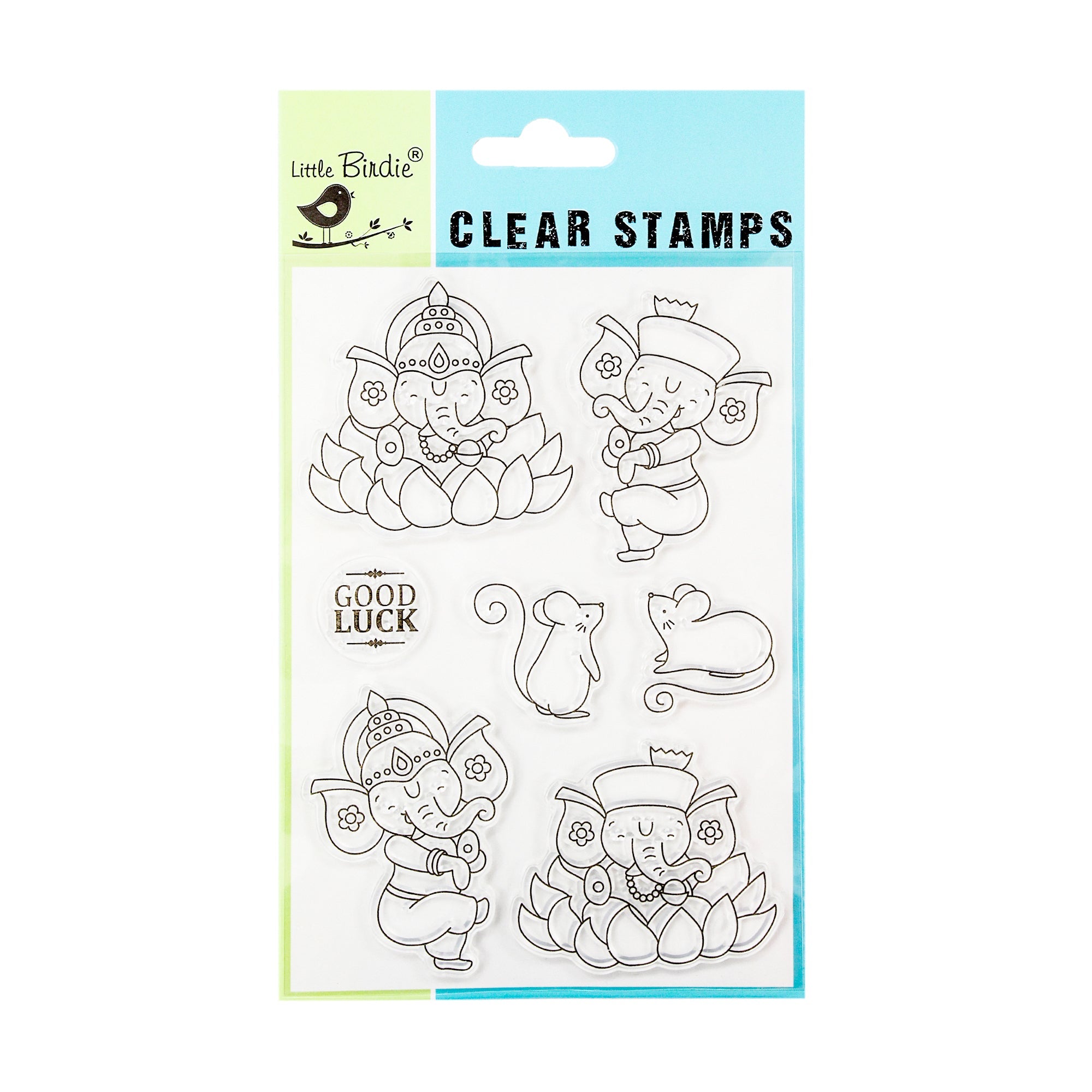 Little Birdie Clear Stamps - Good Luck, 4 X 6, 7Pc