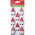 Christmas Glitter Stickers - Sparkle Gnomes, 8Pc