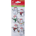 Christmas Glitter Stickers - Snowman Glitz, 6Pc