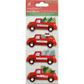 Christmas Glitter Stickers - Joyful Season, 4Pc