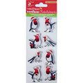 Christmas Glitter Stickers - Christmas Robin, 8Pc