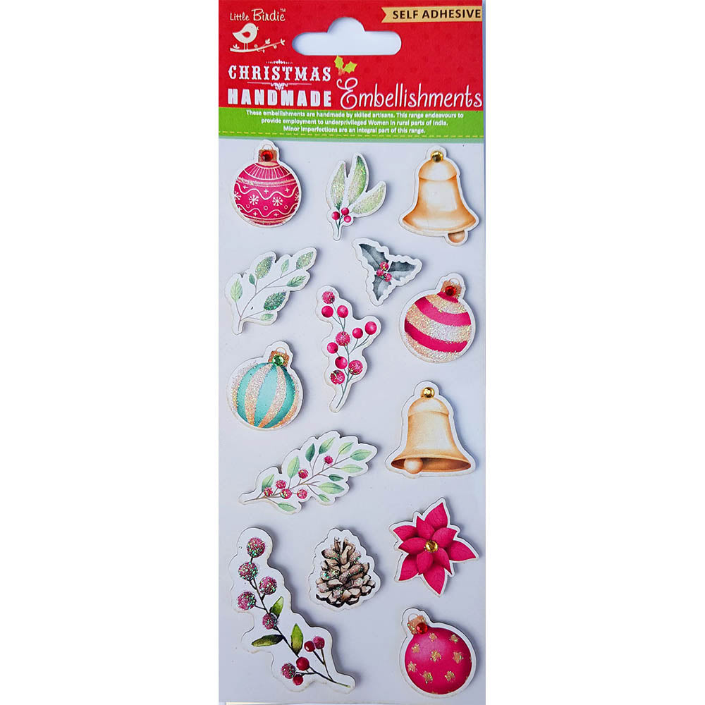 Christmas Glitter Stickers - Winter Joys, 14Pc