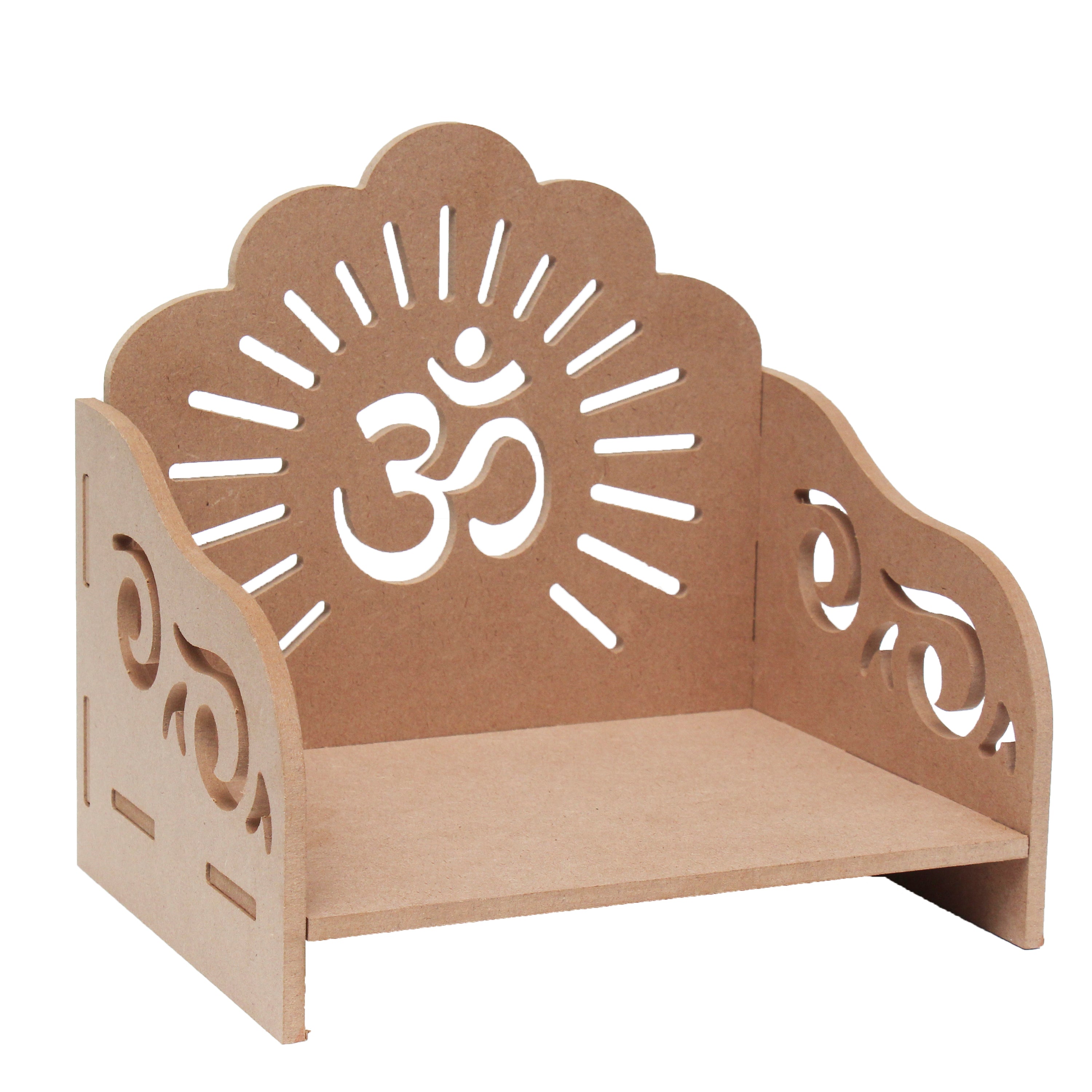 MDF 5.5mm Thickness Om Mantapa Approx W 12inch X H 12.5inch X D 10.5inch 1pc