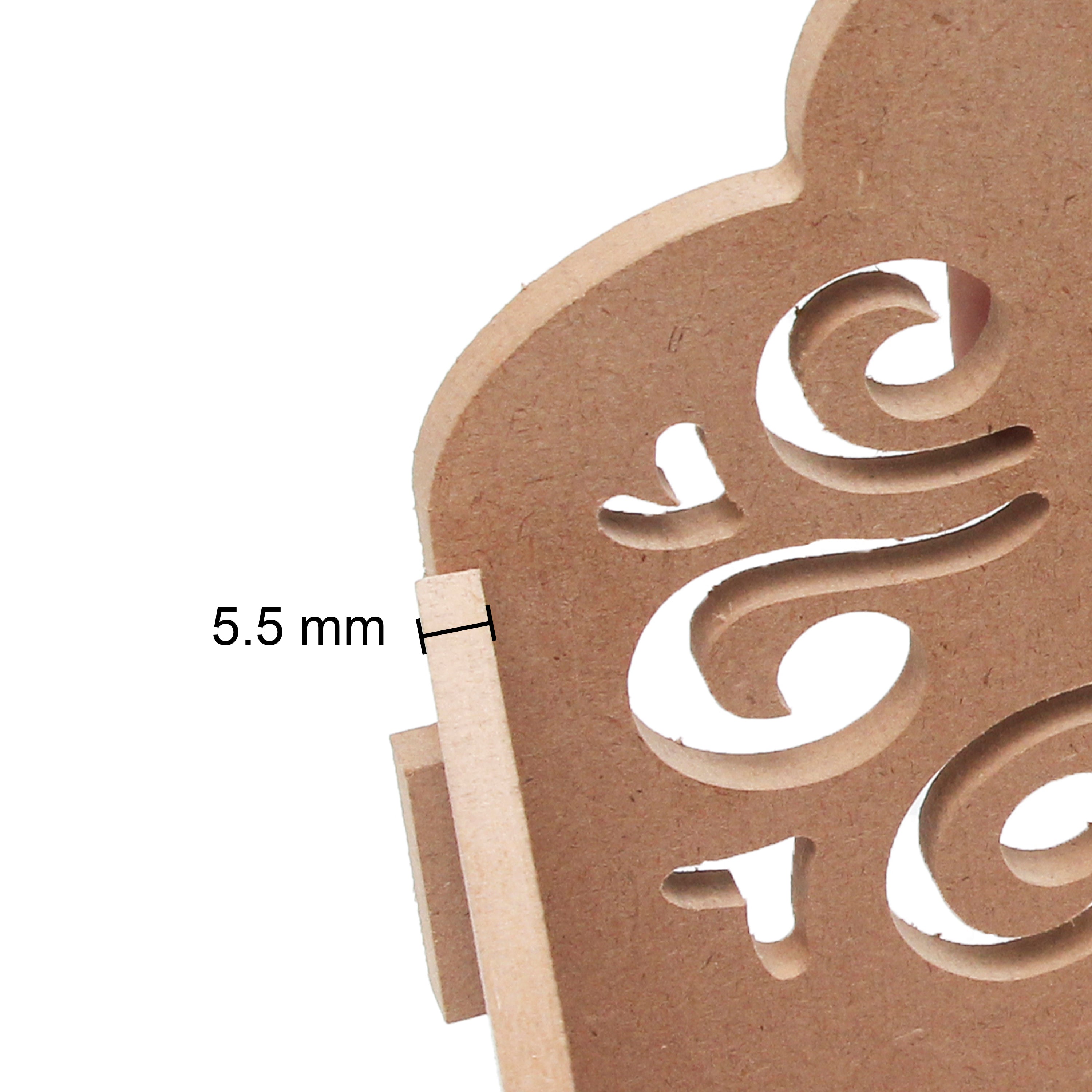 Mdf Damask Mantapa - 5.5Mm Thickness, W 8 inch X H8.25 inch X D 6.5 inch - 1Pc