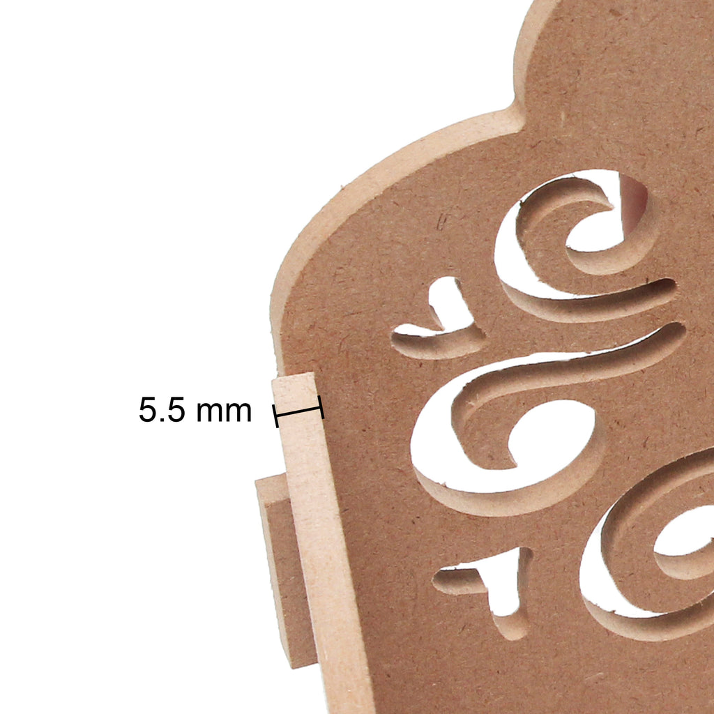 MDF 5.5mm Thickness Damask Mantapa Approx W 12inch X H12.5inch X D 10.5inch 1pc
