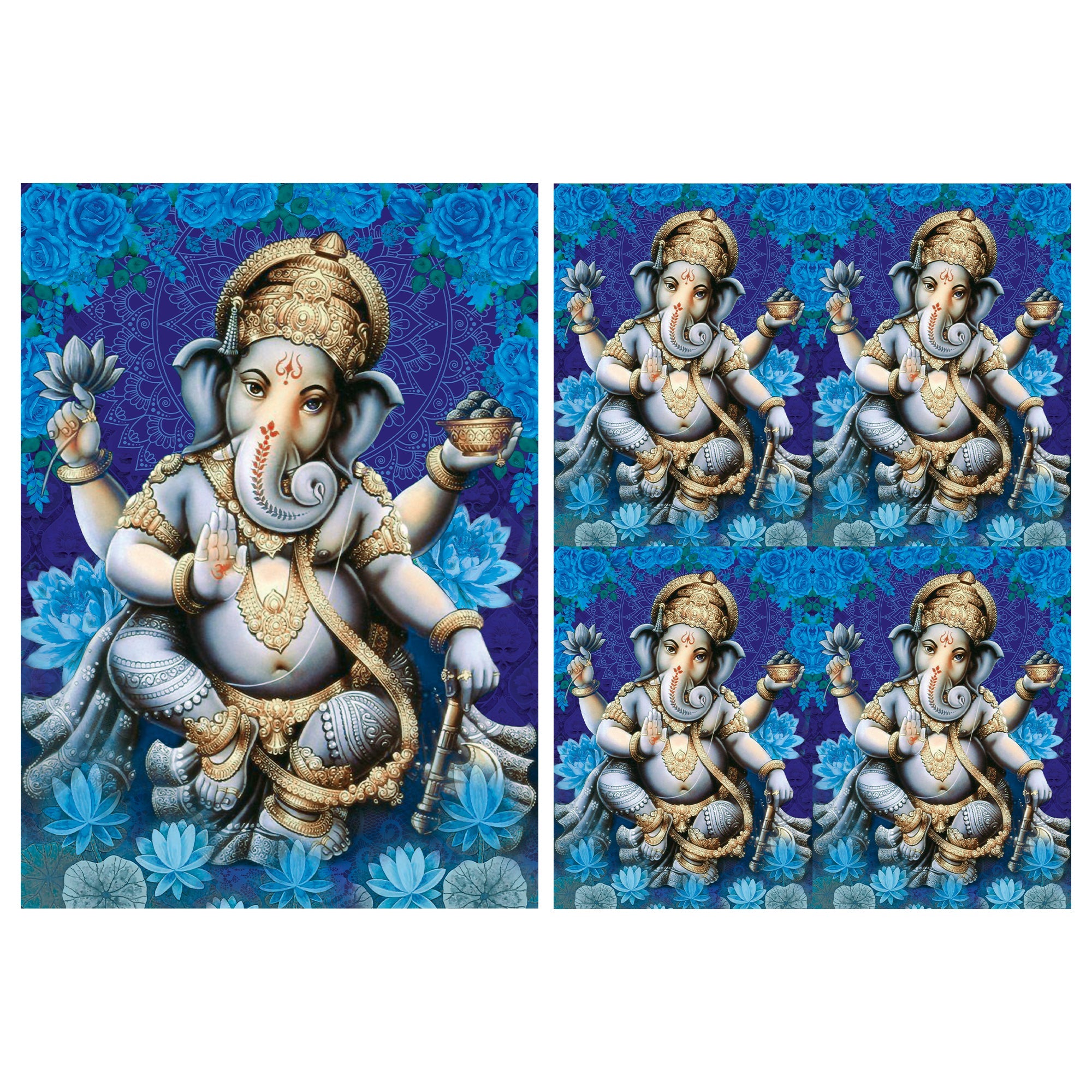 Filament Decoupage Paper A4 Size 2Sheets- Tribute To Ganesha
