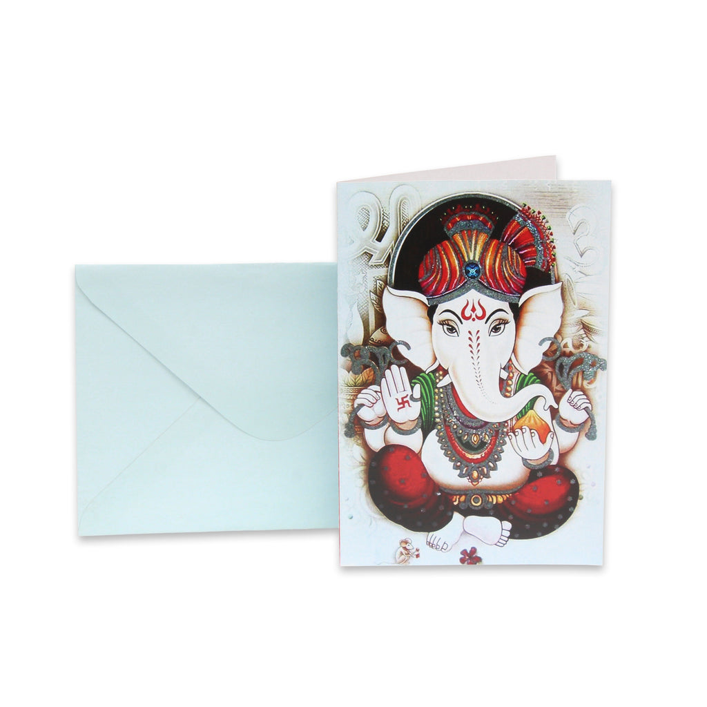 Little Birdie Card & Envelope 4 x 6inch- Ganesha Blessing, 1pc