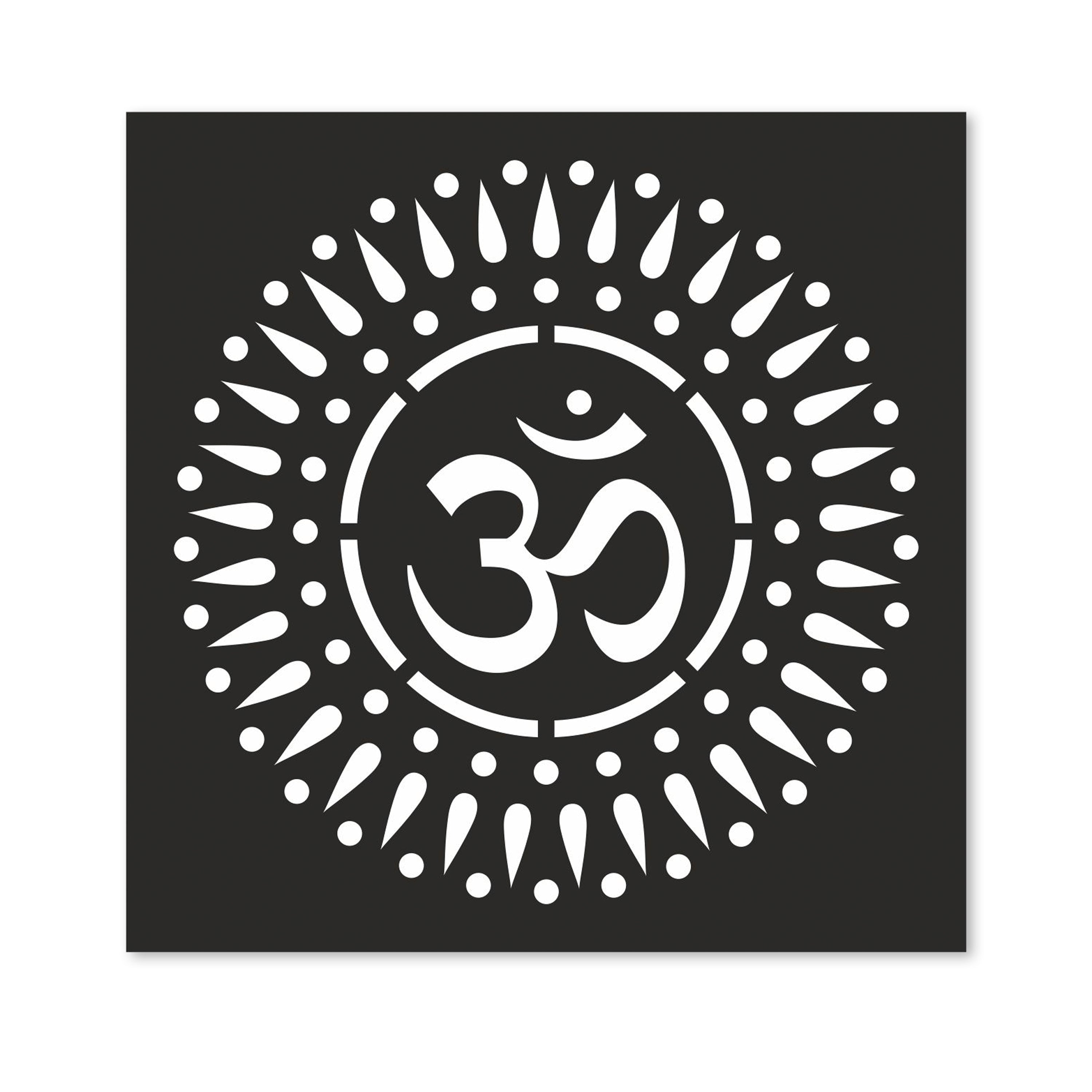 Stencil- Om, 4 inch X 4 inch