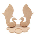 MDF 5.5mm Decorable Candle Holder - Peacock Duo  W5.25in x H6.25in (Approx size)