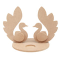MDF 5.5mm Decorable Candle Holder Peacock Duo  W6in x H6.25in
