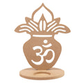 MDF 5.5mm Decorable Candle Holder - OM Kalash, 4in x 6.25in(Approx size)