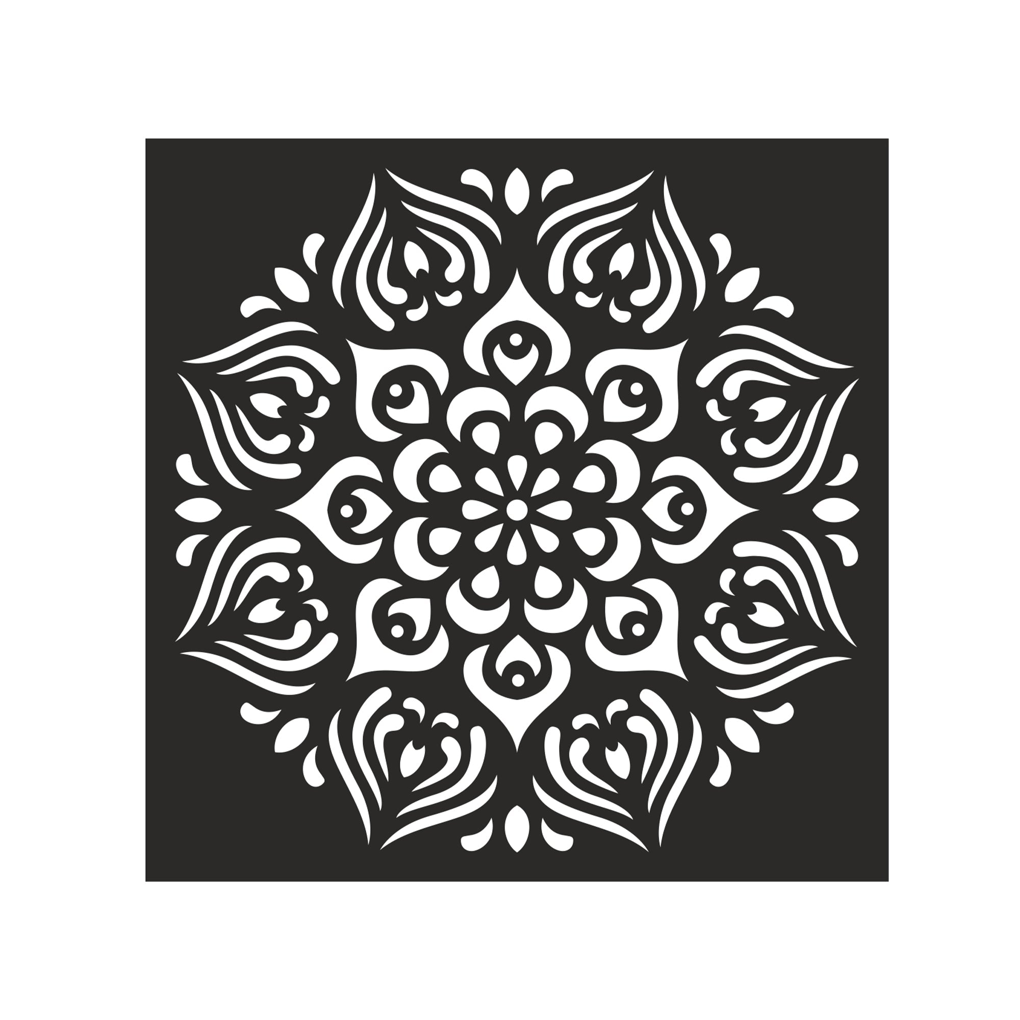 Stencil - Mandala Lotus, 4in x 4in