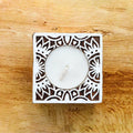 Wooden Printing Block & Candle Holder- Floral Exuberance