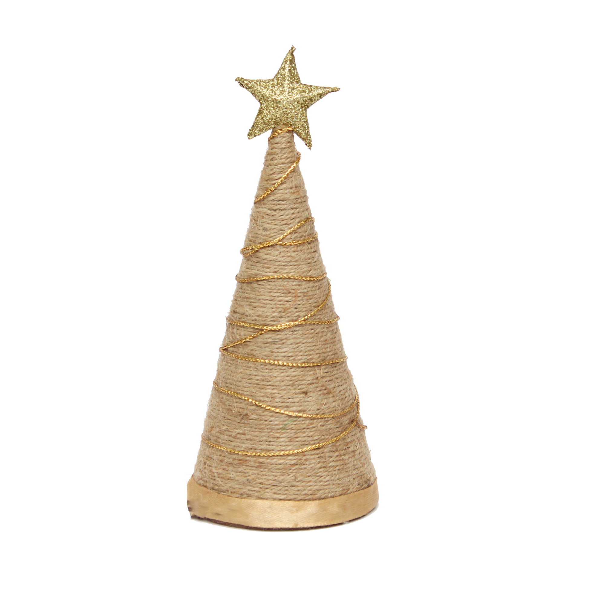 Handmade Conical Christmas Jute Tree - Height 8 X Width 3inch, 1pc