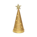 Handmade Conical Christmas Lurex Tree with Sequins and Star - Height 8 X Width3inch Gold, 1pc