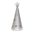 Handmade Conical Christmas Lurex Tree with Sequins Star - Height 8 X Width3inch, Silver, 1pc