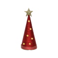 Handmade Conical Christmas Lurex Tree with Sequins and Star - Height 8 X Width3inch, Red, 1pc