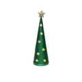 Handmade Conical Christmas Lurex Tree with Sequins and Star - Height 14.5 X Width4inch, Green, 1pc