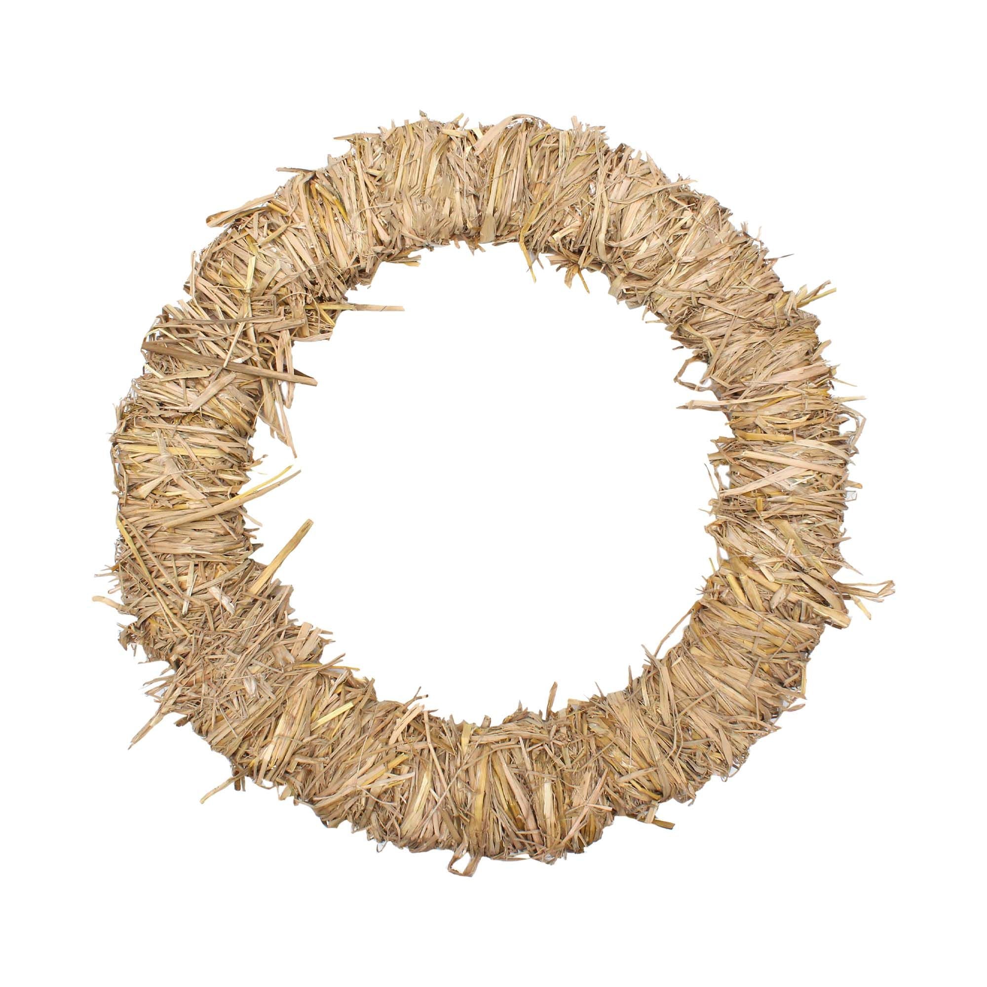 Handmade Christmas Wreath - 14inch, Natural Hay, 1pc