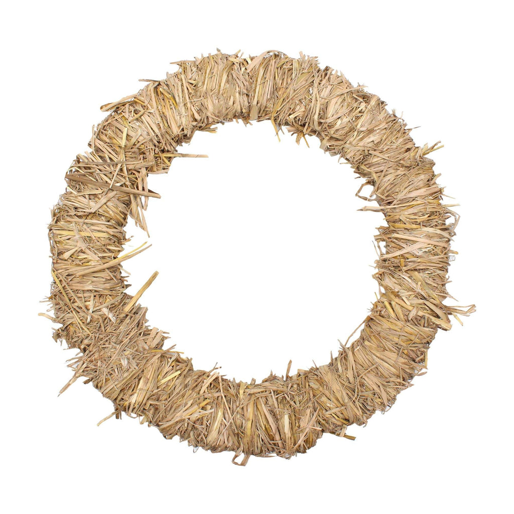 Handmade Christmas Wreath - 16inch, Natural Hay, 1pc