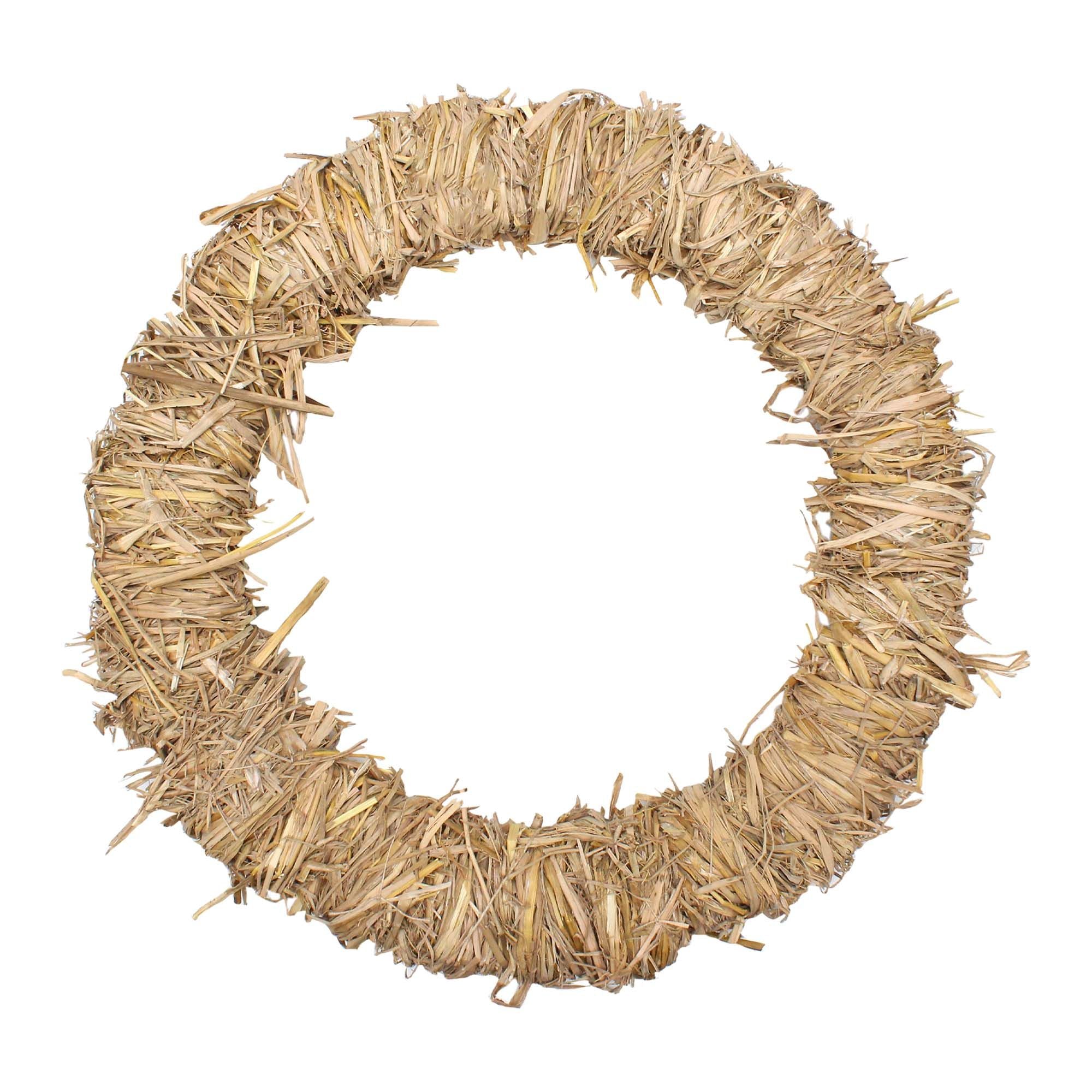 Handmade Christmas Wreath - 20inch, Natural Hay, 1pc