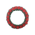 Handmade Christmas Wreath - Festive Poinsettia, 14inch, 1pc