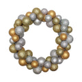 Handmade Christmas Wreath - Glitter Bauble, 14inch, Gold and Silver, 1pc