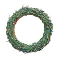 Handmade Christmas Wreath - Decorted Leaf, 14inch,  Natural Jute Base, 1pc