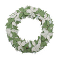Handmade Christmas Wreath - Embossed Leaf, 12inch, Natural Jute Base, 1pc