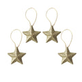 Handmade Christmas Ornaments - 3D Glitter Stars 3.25inch, Gold, 4pc