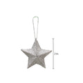 Handmade Christmas Ornaments - 3D Glitter Stars, 2inch, Silver, 8pc