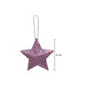 Handmade Christmas Ornaments - 3D Glitter Stars, 2.5inch, Purple, 6pc