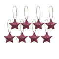 Handmade Christmas Ornaments - 3D Glitter Stars, 2inch, Pink, 8pc