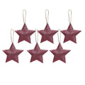 Handmade Christmas Ornaments - 3D Glitter Stars, 2.5inch, Pink, 6pc