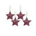 Handmade Christmas Ornaments - 3D Glitter Stars, 3.25inch, Pink, 4pc